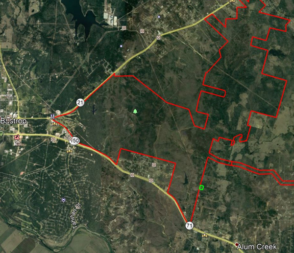 Site Map for Bastrop State Park