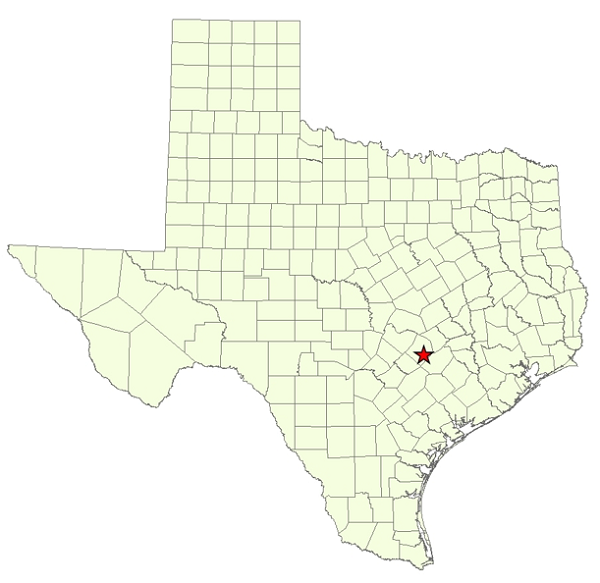 Location Map for Buescher State Park in Bastrop County