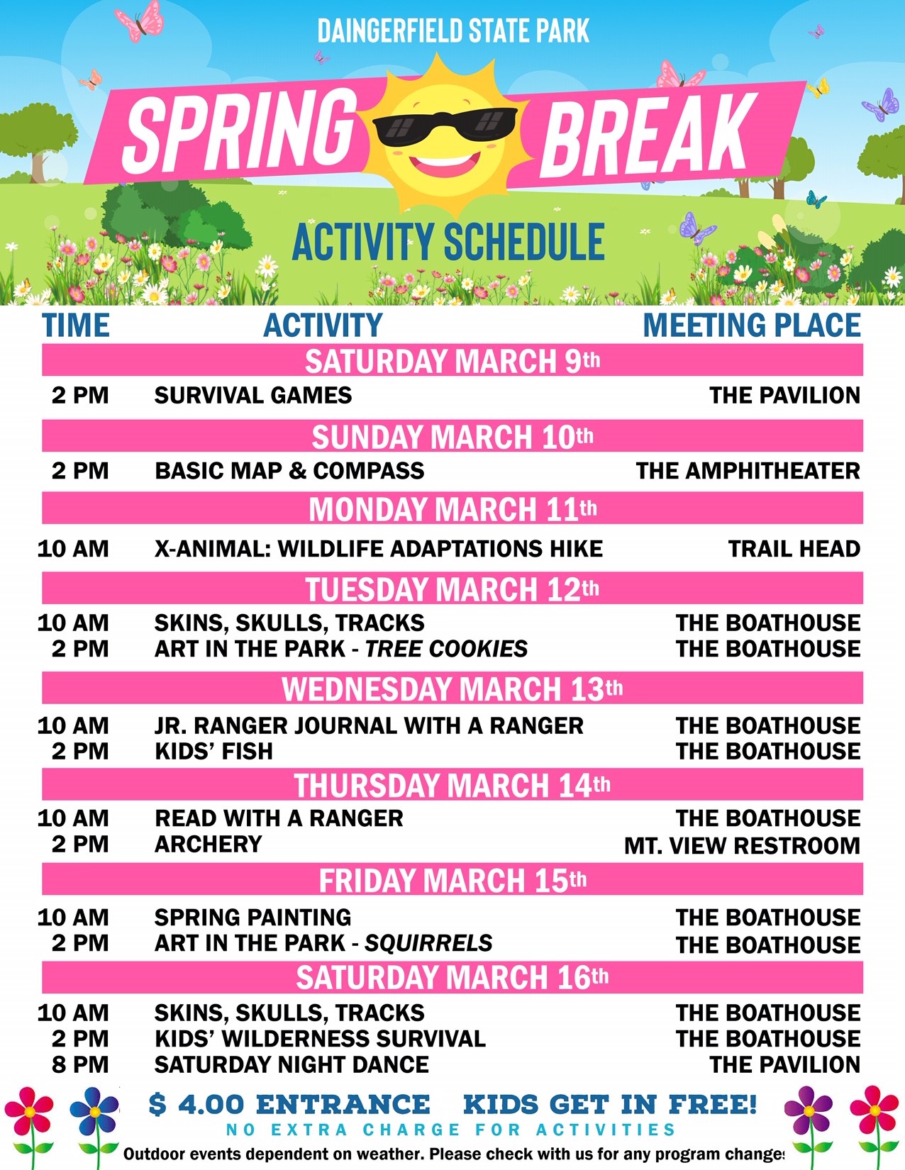 Daingerfield Spring Break 2019 Flyer
