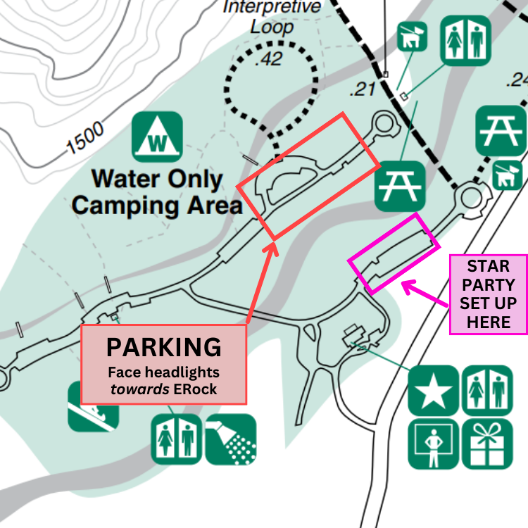 Map of star party parking and set up location
