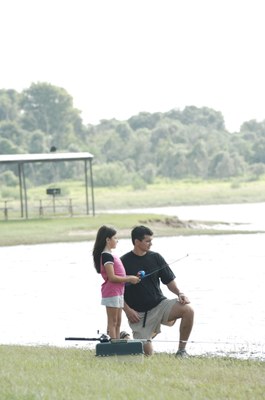 Father and Daughter Fishing