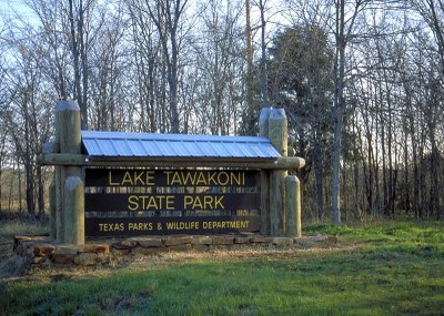 Entry sign for Lake Tawakoni State Park Entrance Sign