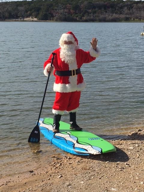 Santa on Paddle Board