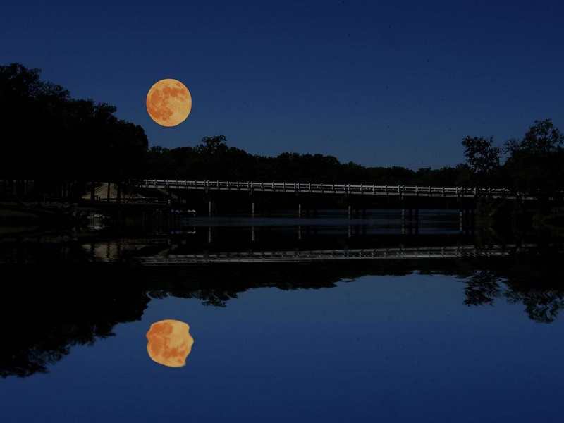 Moon Over Oxbow Lake