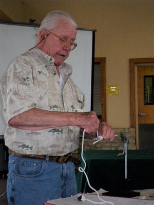 Dr. Guy Harrison demonstrating fly tying