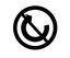 crossed out semicircular arrow icon