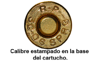 Caliber stamped on end of cartridge
