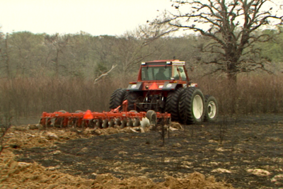 discing a field