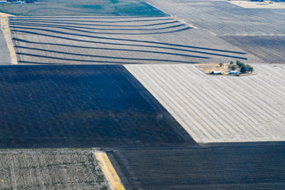 Aerial view of farmland