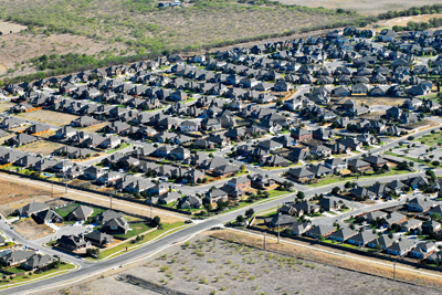 Large housing development from the air