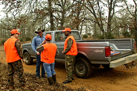 Hunters looking at map with landowner