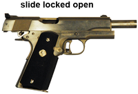 Semi-Automatic pistol with slide locked open.