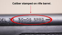 Caliber stamped on rifle barrel
