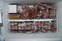 game meat stored in freezer