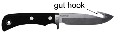 folding knife with gut hook