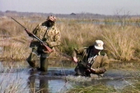 hunter falling in mud