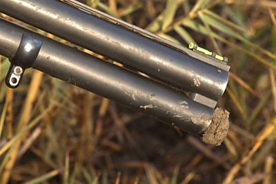 mud in gun barrel