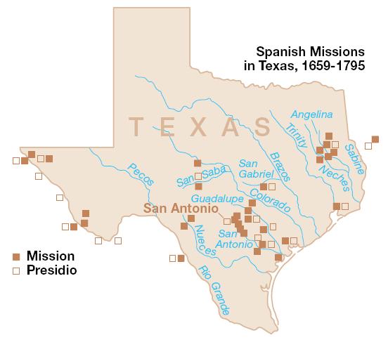 Map Of Spanish Missions