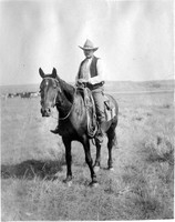 Horse Cowboy B&W