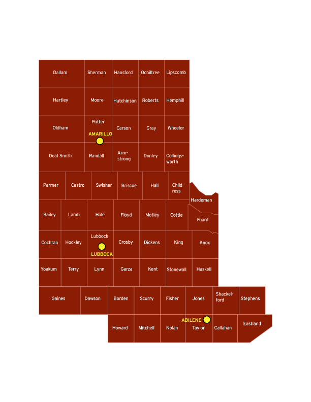 Panhandle Plains Tournament Map