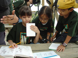 boy and girls making a checklist