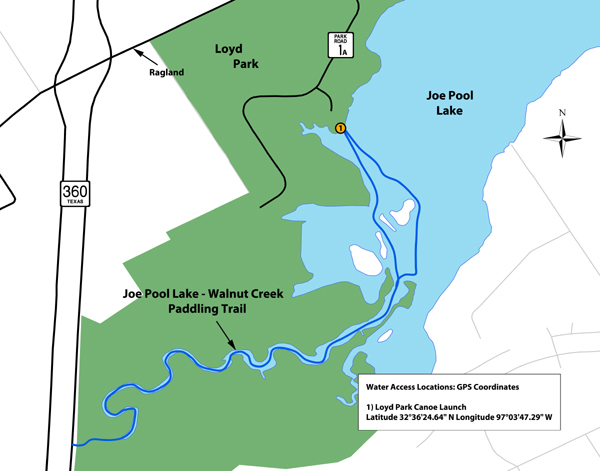 joe pool lake map Tpwd Joe Pool Lake And Walnut Creek Texas Paddling Trails joe pool lake map