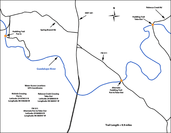 Area map of Nichol's Landing Paddling Trail