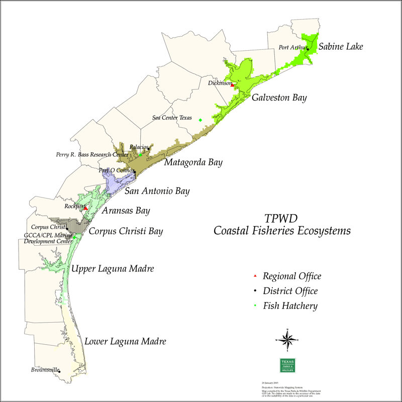 Map Of Coastal Texas TPWD: Coastal Ecosystem Map