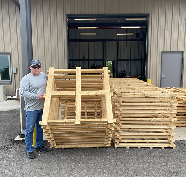 wood structures in the shape of a cube