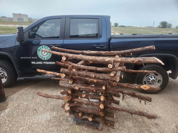 cedar posts connected in a cube shape