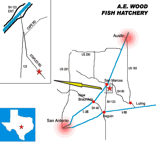 Map to AE Wood hatchery