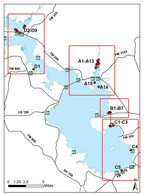 Lake Livingston Fishing Map Fish Attractors In Lake Livingston