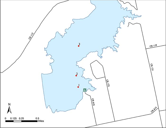 Fish Attractors in Champion Creek Reservoir