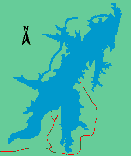 Small outline of lake