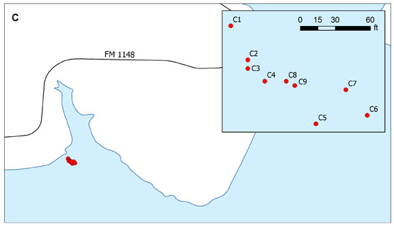 Fish attractor sites in Peanut Patch area