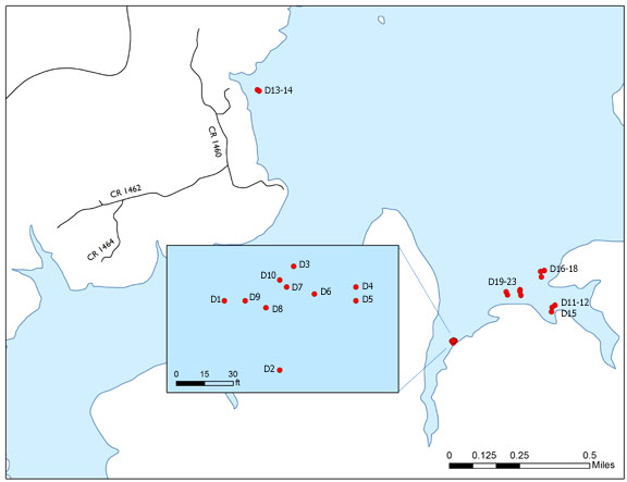 Fish attractor sites in Bee Creek and Long Hollow