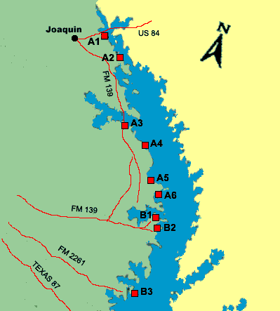 Clickable map of lake's north section
