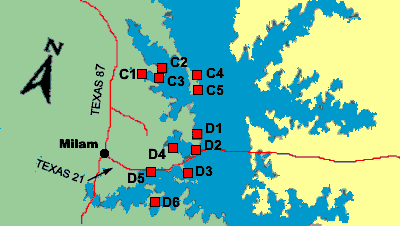 Clickable map of lake's central section