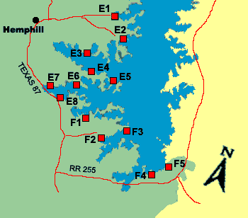 Clickable map of lake's south section