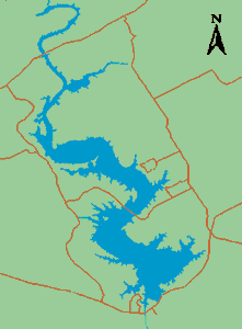 Small outline of lake