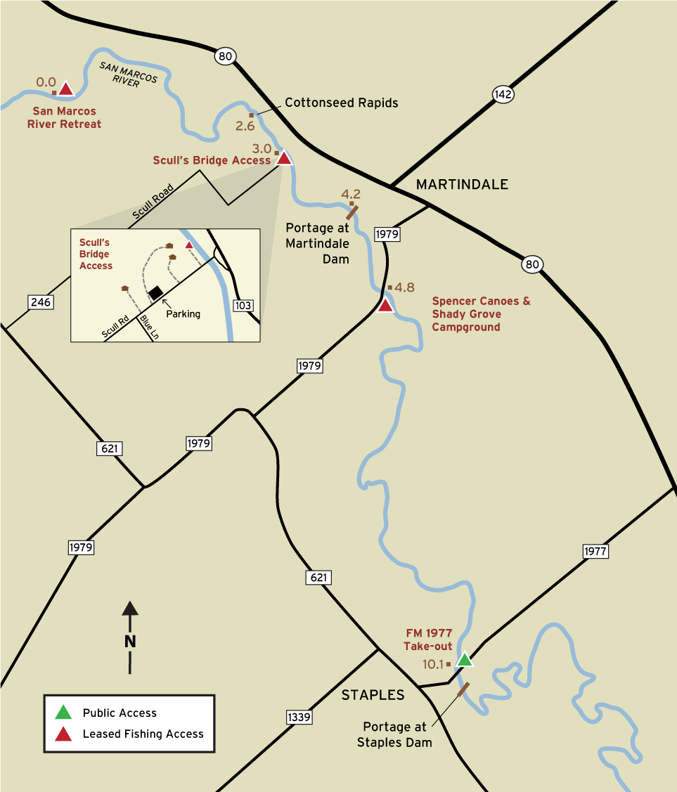 map showing access areas