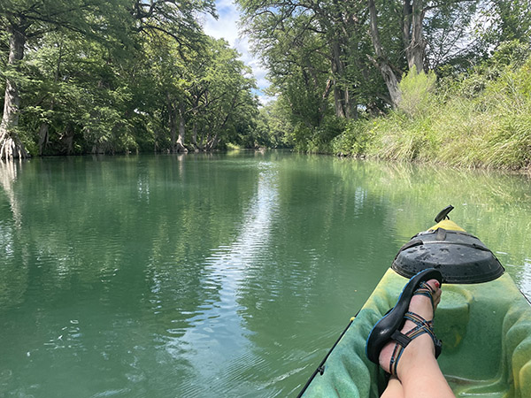 river with person on kayak