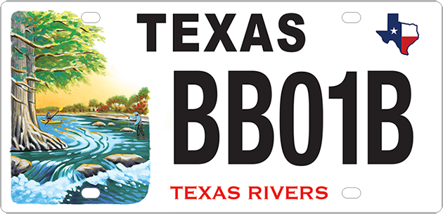 Texas Rivers Conservation License Plate