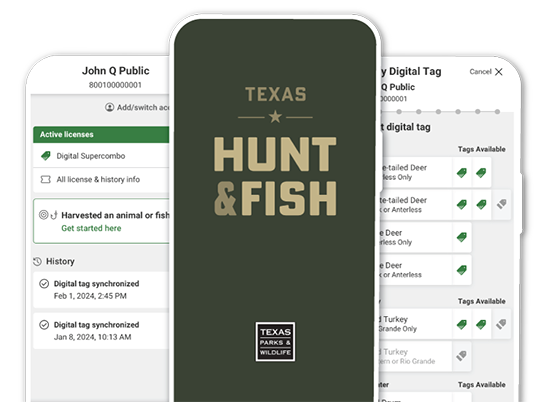 Texas Hunt & Fish mobile app on IOS devices