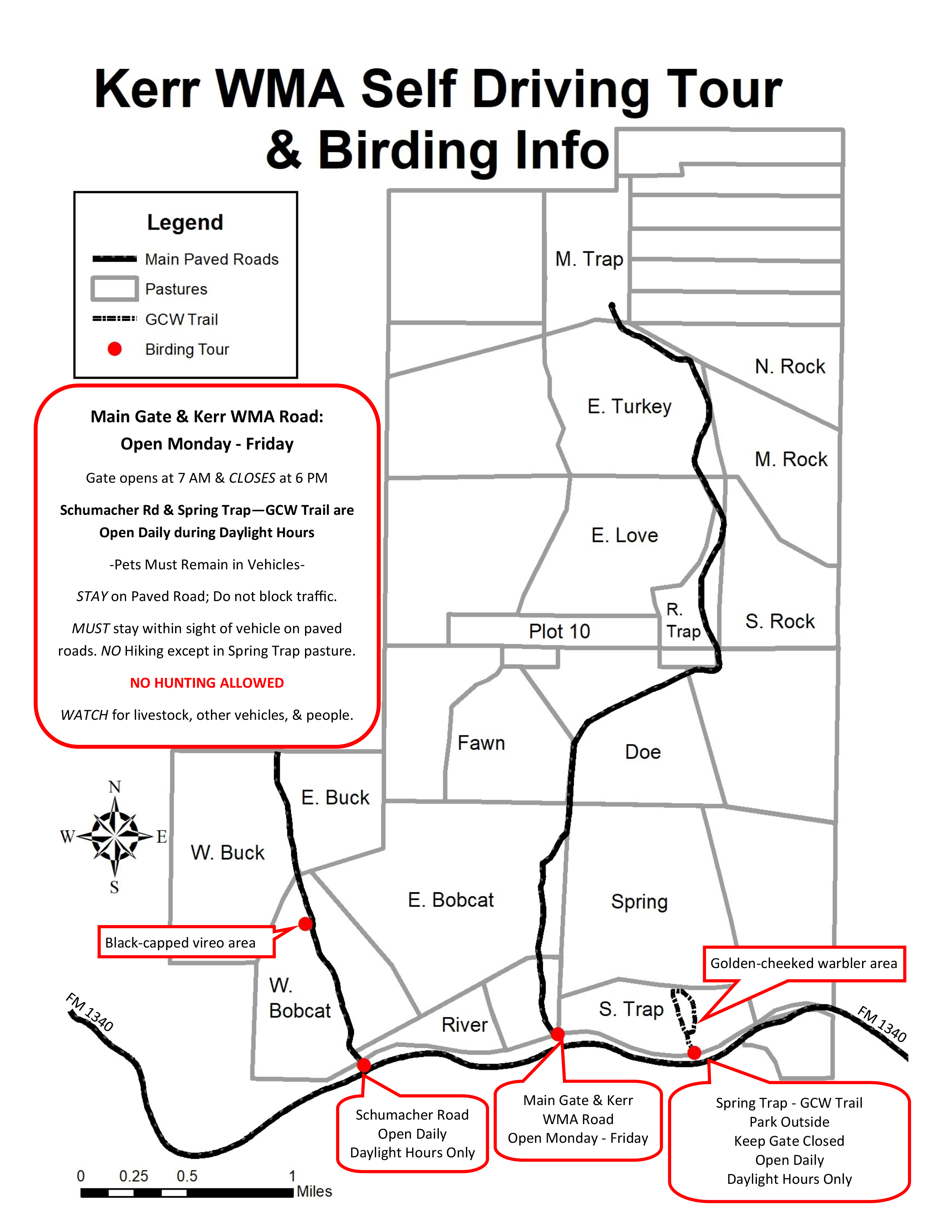 click to open the Kerr WMA Driving Tour and Birding Map in a new tab