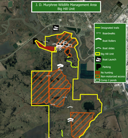 thumbnail image of map of J. D. Murphree WMA Big Hill Unit