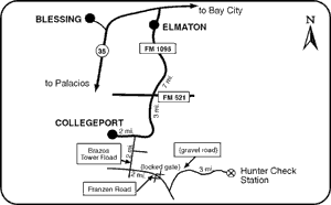 Road map for Mad Island WMA