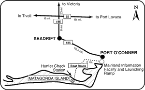 Matagorda Island WMA/State Park road map.