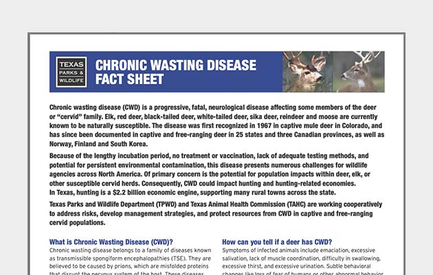Chronic Wasting Disease Fact Sheet