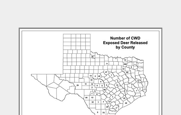 Number of CWD Exposed Deer Released by County
